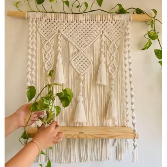 دیوار کوب شلف مکرومه بافی