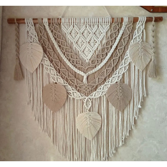 دیوار کوب مکرومه مدل طاووس