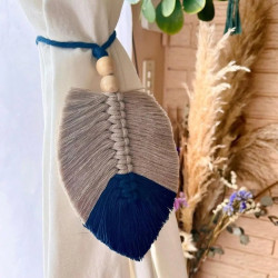 نگهدارنده پرده مکرومه بافی طرح برگ نگهدارنده پرده مکرومه بافی طرح برگ