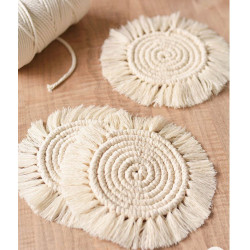 زیر لیوانی مکرومه بافی مدل گرد زیر لیوانی مکرومه بافی مدل گرد