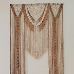 پرده زیبا مکرومه بافی مدل برگ پرده زیبا مکرومه بافی مدل برگ