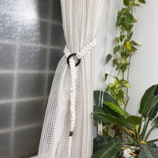 هولدر پرده مکرومه‌بافی پیچ طرح گندم