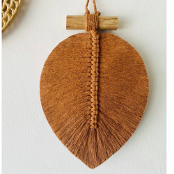 دیوارکوب تک برگ مکرومه بافی طرح قهوه دیوارکوب تک برگ مکرومه بافی طرح قهوه