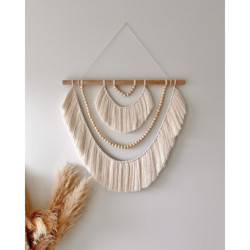 دیوارکوب مکرومه مهره چوبی دکوری مدل مروا دیوارکوب مکرومه مهره چوبی دکوری مدل مروا