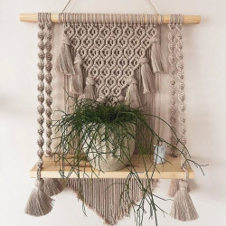 شلف چوبی پربافت مکرمه بافی طرح آرت بیوتی شلف چوبی پربافت مکرمه بافی طرح آرت بیوتی