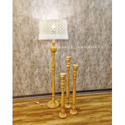 ست آباژور و جا شمعی با شید مکرومه بافت شده ست آباژور و جا شمعی با شید مکرومه بافت شده