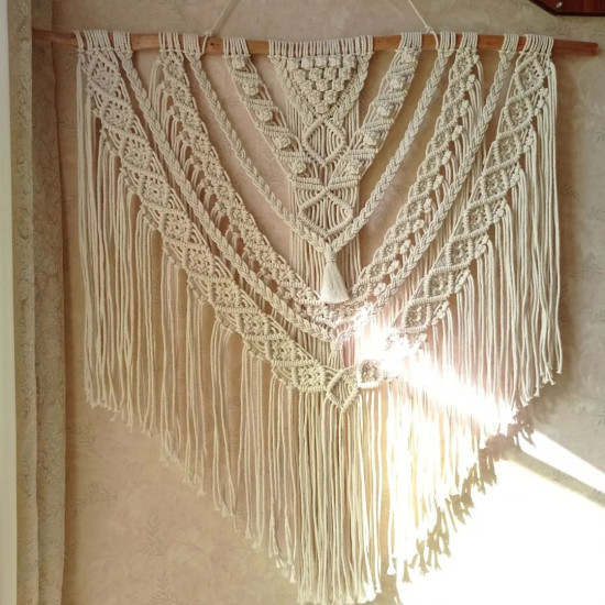 دیوارکوب آویز مکرومه مدل پریا دکوری