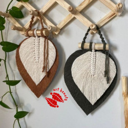 دیوارکوب دوبرگ مکرومه بافی طرح گیلاس دیوارکوب دوبرگ مکرومه بافی طرح گیلاس