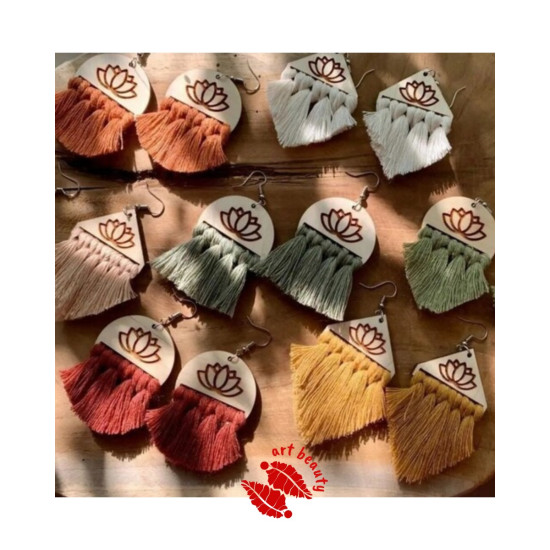 گوشواره مکرومه بافی مدل سین دخت