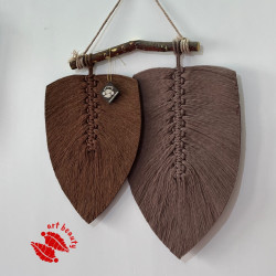 دیوارکوب دو برگ مکرومه بافی طرح صدف دیوارکوب دو برگ مکرومه بافی طرح صدف