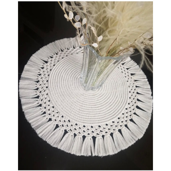 رومیزی مکرومه بافی گرد