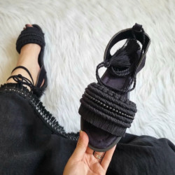 صندل مکرومه مشکی مجلسی صندل مکرومه مشکی مجلسی