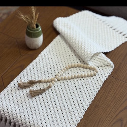 رانر مکرومه بافی رنگ سفید رانر مکرومه بافی رنگ سفید