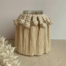 گلدان مکرومه بافی و جاشمعی طرح فندق