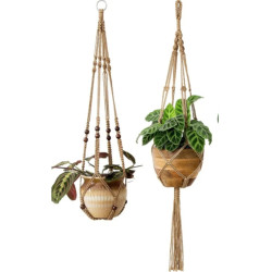 ست دوعددی آویز گلدان مکرومه بافی مدل نوران ست دوعددی آویز گلدان مکرومه بافی مدل نوران