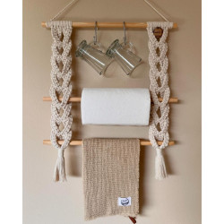 آویز دستمال و حوله کاربردی مکرومه رنگ دلخواه مدل لعلینه آویز دستمال و حوله کاربردی مکرومه رنگ دلخواه مدل لعلینه