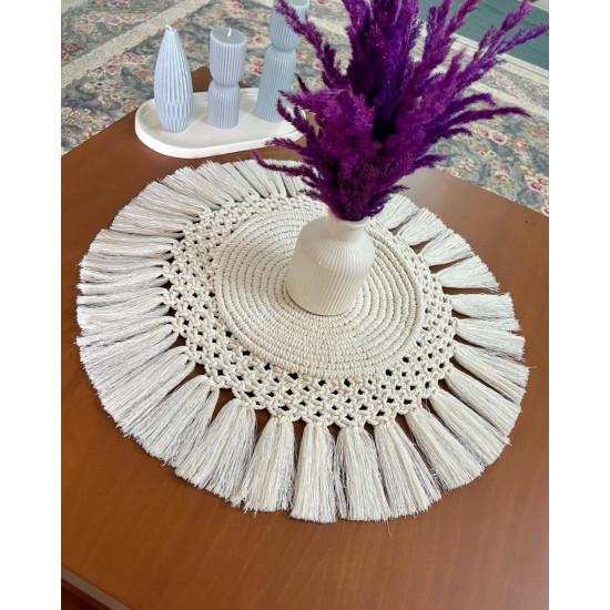 رومیزی مکرومه مدل حلزون