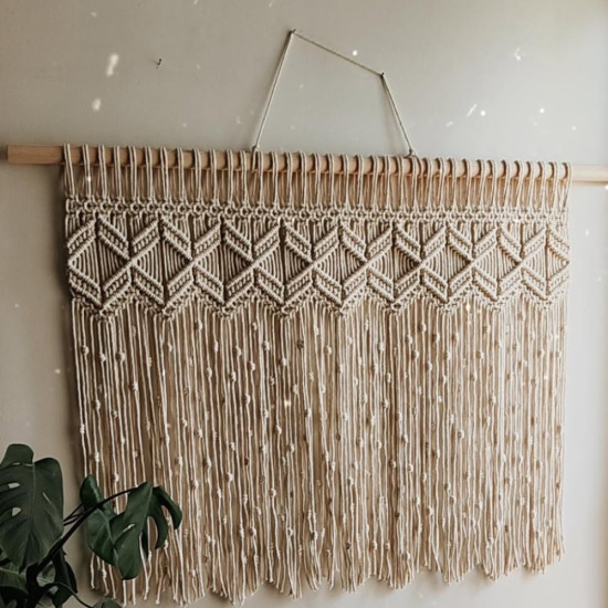 پرده مکرومه بافی طرح صدف