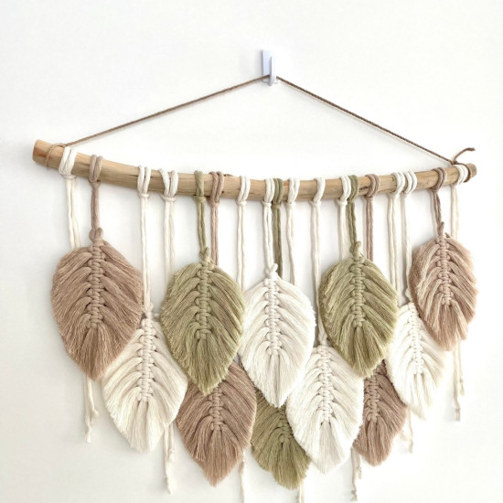 آویز برگ مکرومه دکوری مدل پریماه