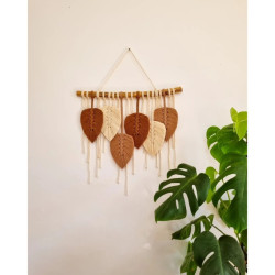 دیوارکوب برگ مکرومه مدل غزل رنگ دلخواه دیوارکوب برگ مکرومه مدل غزل رنگ دلخواه