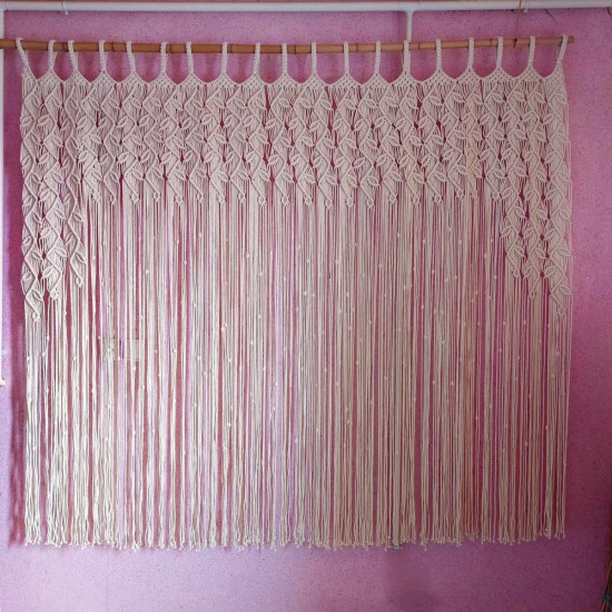 پرده مکرومه بافی طرح پیچک