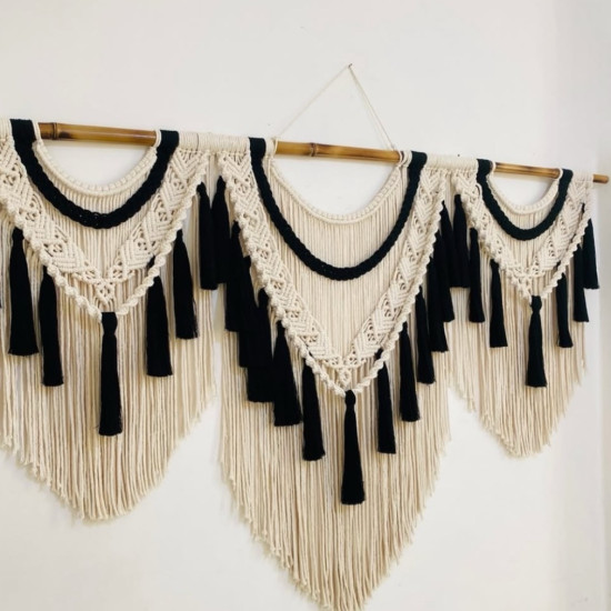 دیوار کوب بزرگ مکرومه بافی