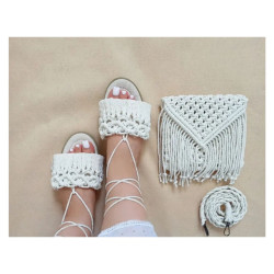 کیف و صندل مکرومه بافی زیبا کیف و صندل مکرومه بافی زیبا