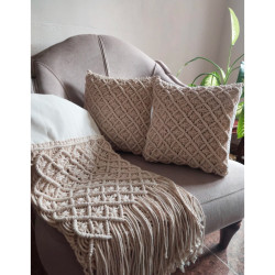 ست شال مبل و کاور کوسن مکرومه مدل آنجل ست شال مبل و کاور کوسن مکرومه مدل آنجل