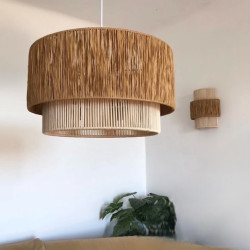 لوستر دو طبقه مکرومه بافی ترکیب رافیا و مکرومه لوستر دو طبقه مکرومه بافی ترکیب رافیا و مکرومه