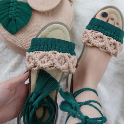 صندل مکرومه بافی مدل ایدا صندل مکرومه بافی مدل ایدا