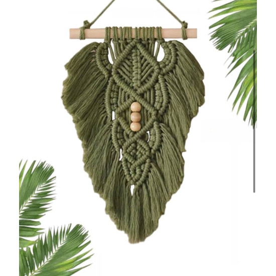 دیوارکوب اویز تک برگ مکرومه مدل قلبی