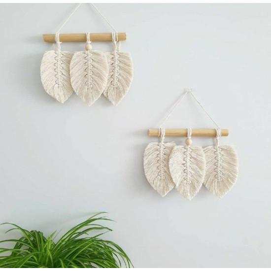 دیوارکوب 3 برگ مکرومه مدل مینیمال برند آرت بیوتی