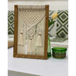 قاب جاکلیدی چوبی مکرومه طرح راحیل