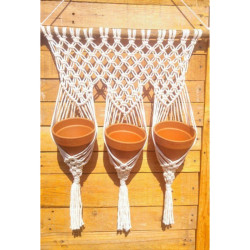 آویز سه قلو مکرومه مدل کیوان آویز سه قلو مکرومه مدل کیوان