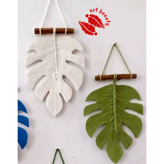 تک برگ انجیری مکرومه طرح تاک