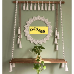 ست قاب و شلف مکرومه بافی منگوله دار