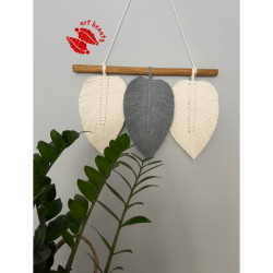 دیوارکوب سه برگ مکرومه مدل روشا برند آرت بیوتی دیوارکوب سه برگ مکرومه مدل روشا برند آرت بیوتی