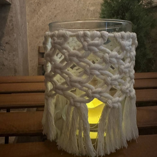 جاشمعی شیشه ای مکرومه