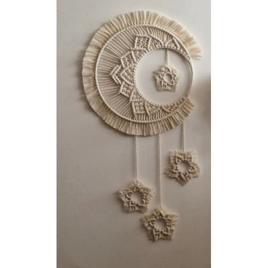 دیوار کوب مکرومه مدل ماه