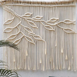 دیوار کوب بزرگ مکرومه مدل برگ دیوار کوب بزرگ مکرومه مدل برگ