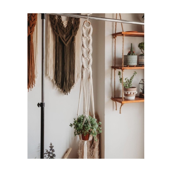 آویز گلدان مکرومه بافی مدل اسپیرال