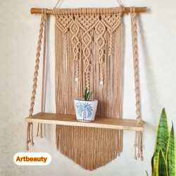 شلف چوبی مکرومه بافی خاص طرح کوهستان