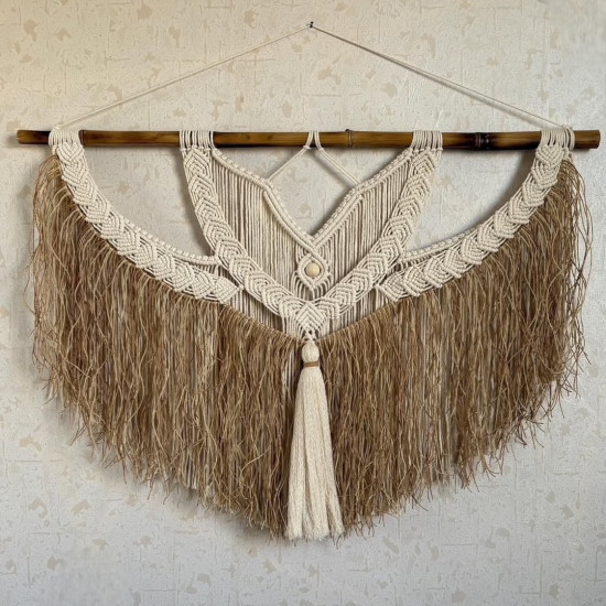 دیوار کوب مکرومه بافی و رافیا مدل جولیا