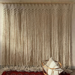 پرده مکرومه بافی مدرن طرح ققنوس پرده مکرومه بافی مدرن طرح ققنوس