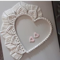 دیوار کوب قلبی مکرومه بافی دیوار کوب قلبی مکرومه بافی