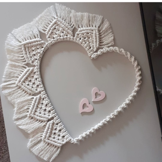 دیوار کوب قلبی مکرومه بافی