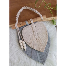 دیوارکوب جاکلیدی برگ مکرومه طرح آوا دیوارکوب جاکلیدی برگ مکرومه طرح آوا