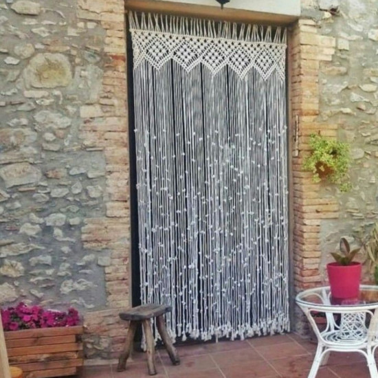 پرده دکوراتیو مکرومه بافی مدل فانتزی