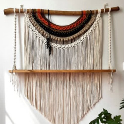 دیوارکوب شلف چوبی مکرومه طرح رزیتا دیوارکوب شلف چوبی مکرومه طرح رزیتا