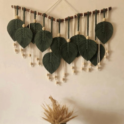 آویز برگ مهره دار مکرومه مدل مارلین آویز برگ مهره دار مکرومه مدل مارلین